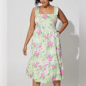 Torrid Mini Poplin Tiered Ruffle Strap Dress